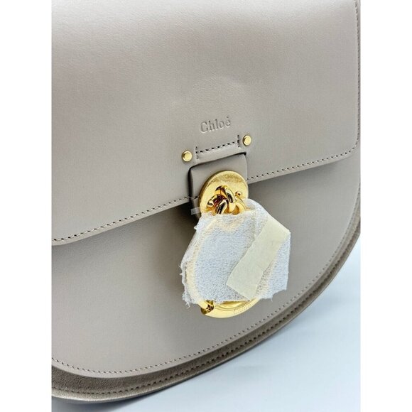 CHLOE Tess calf leather and suede small crossbody bag + Dust bag MOTTY GREY - Picture 12 of 13